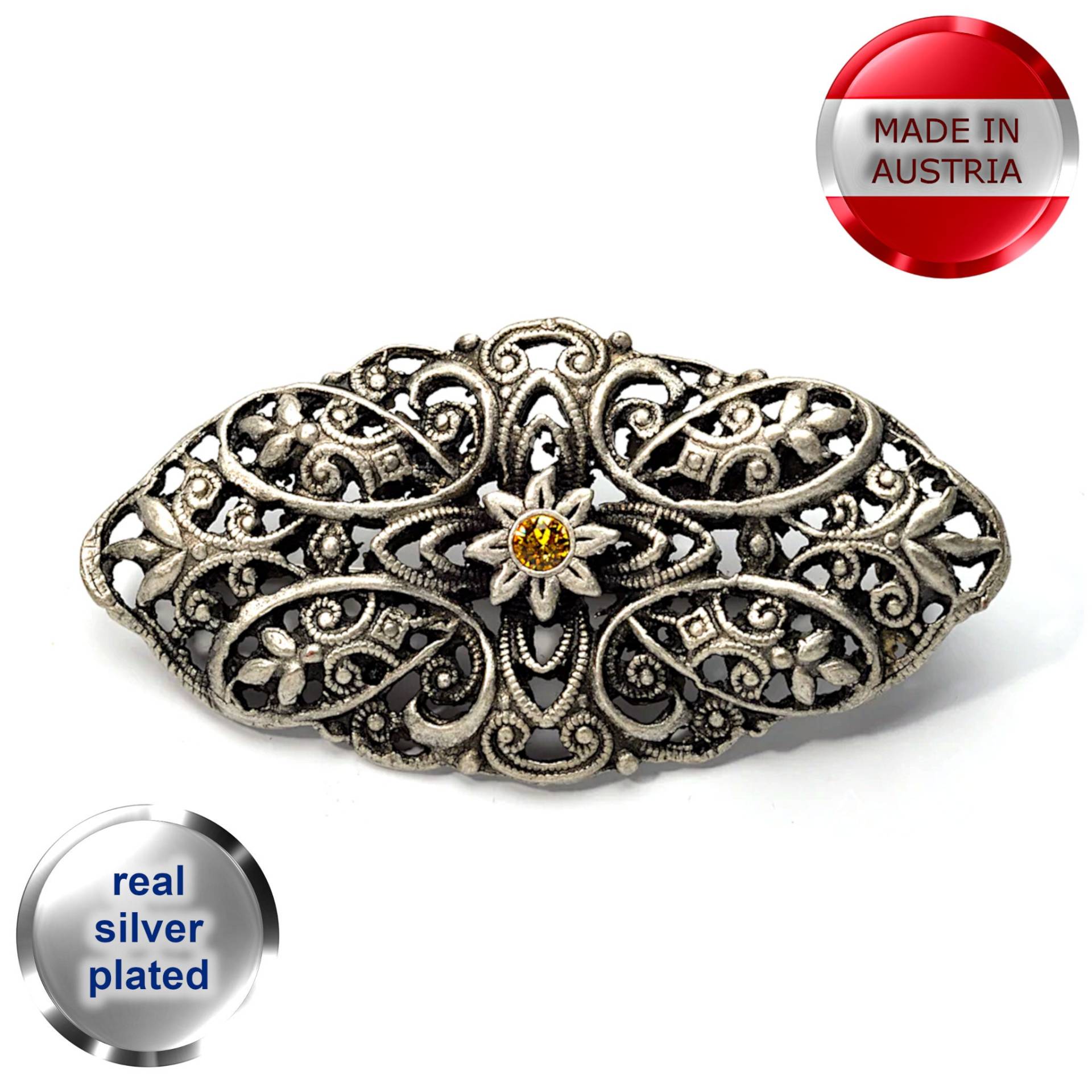 Baisle Strassbrosche 1111/2017A Tracht Trachtenschmuck Trachtenbrosche Wiesn Narzissenfest Praterwiese Oktoberfest von APjewelrycomponents