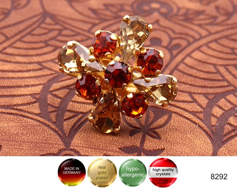 Echt Vergoldeter Euphoria Ring in Topaz Und Light Smoked ~ Made Germany // 8292 von APjewelrycomponents