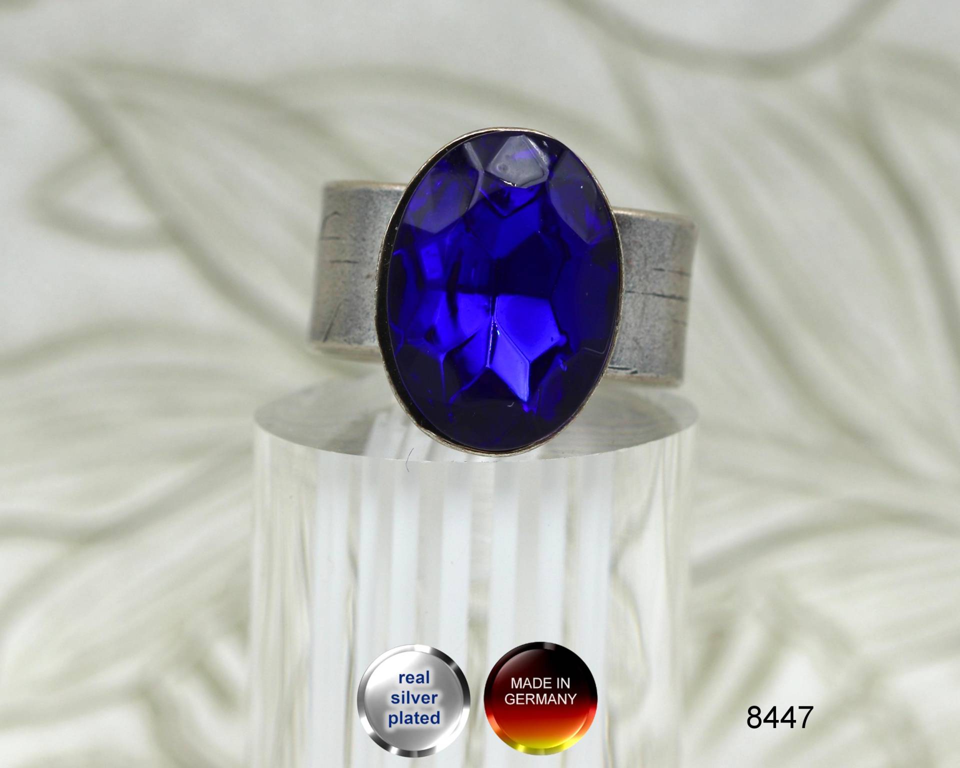 Echt Versilberter Ring in Cobalt ~ Made Germany // 8447 von APjewelrycomponents