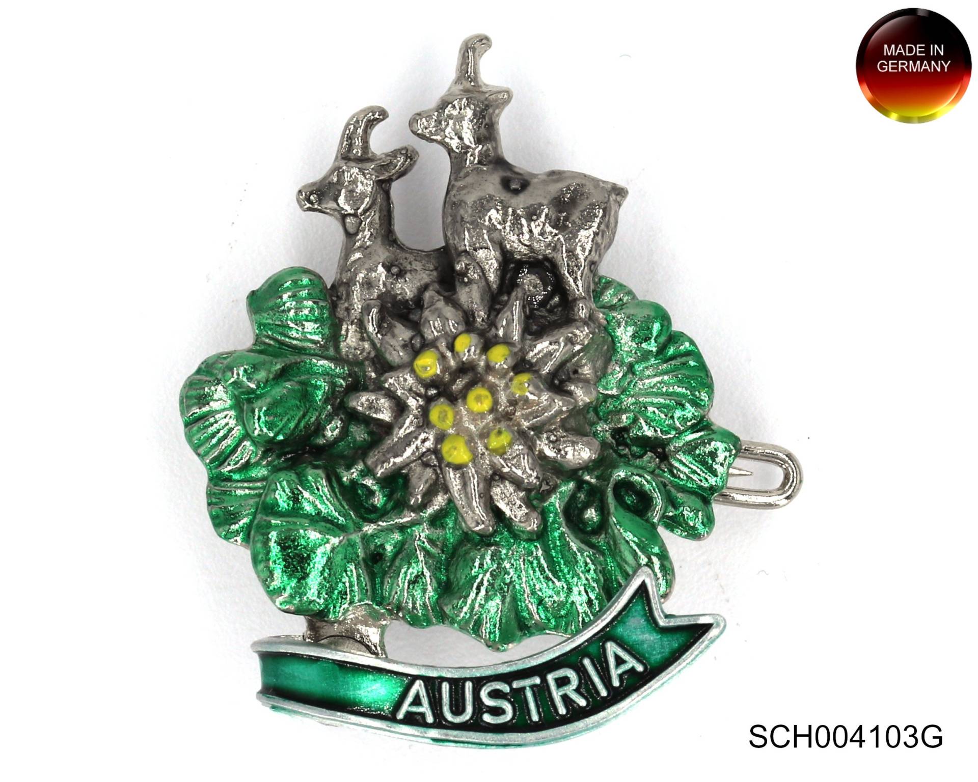 Handbemalte Brosche "Austria" - Made in Germany Souvenir ~ Trachtenschmuck Pin Anstecker // Sch004103G von APjewelrycomponents