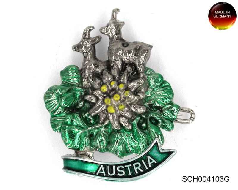Handbemalte Brosche "Austria" - Made in Germany Souvenir ~ Trachtenschmuck Pin Anstecker // Sch004103G von APjewelrycomponents