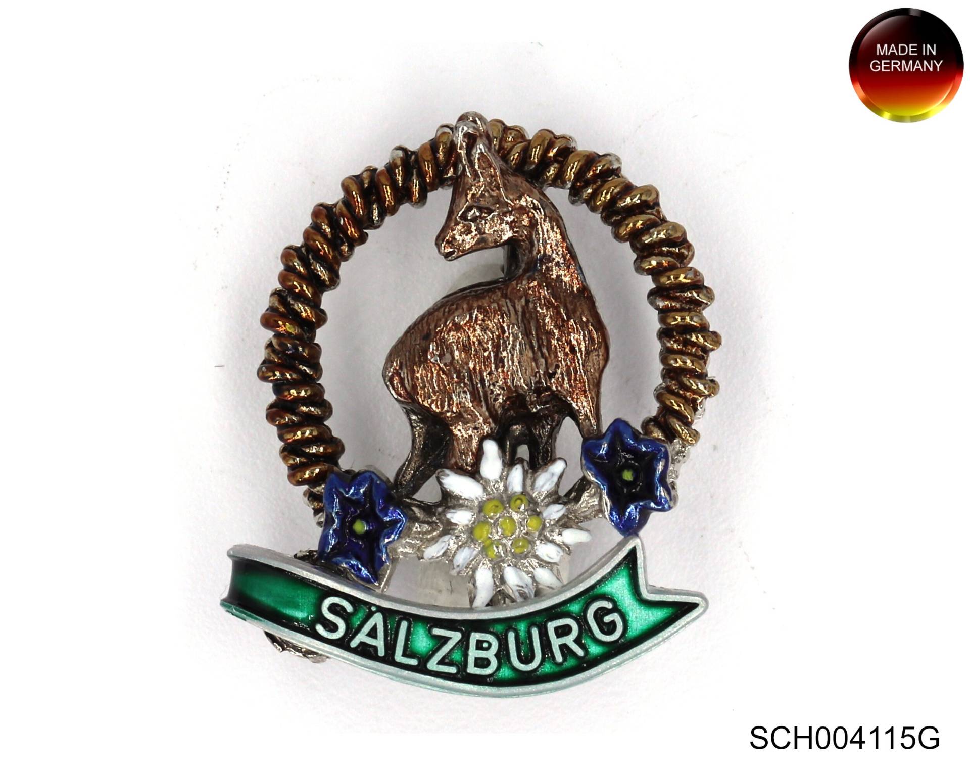 Handbemalte Brosche "Salzburg" - Made in Germany Souvenir ~ Trachtenschmuck Pin Anstecker // Sch004115G von APjewelrycomponents