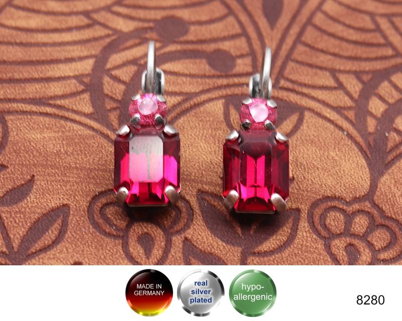 Ohrbrisur "Crystal Harmony" in Rose Und Fuchsia - Made Germany // 8280 von APjewelrycomponents