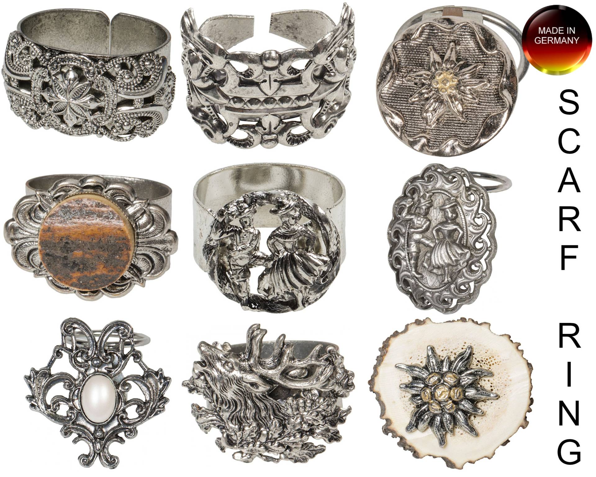 Schalringe Sparpack ~ Rabatt Schmuck Vintage Handgefertigt Trachtenschmuck Modeschmuck von APjewelrycomponents