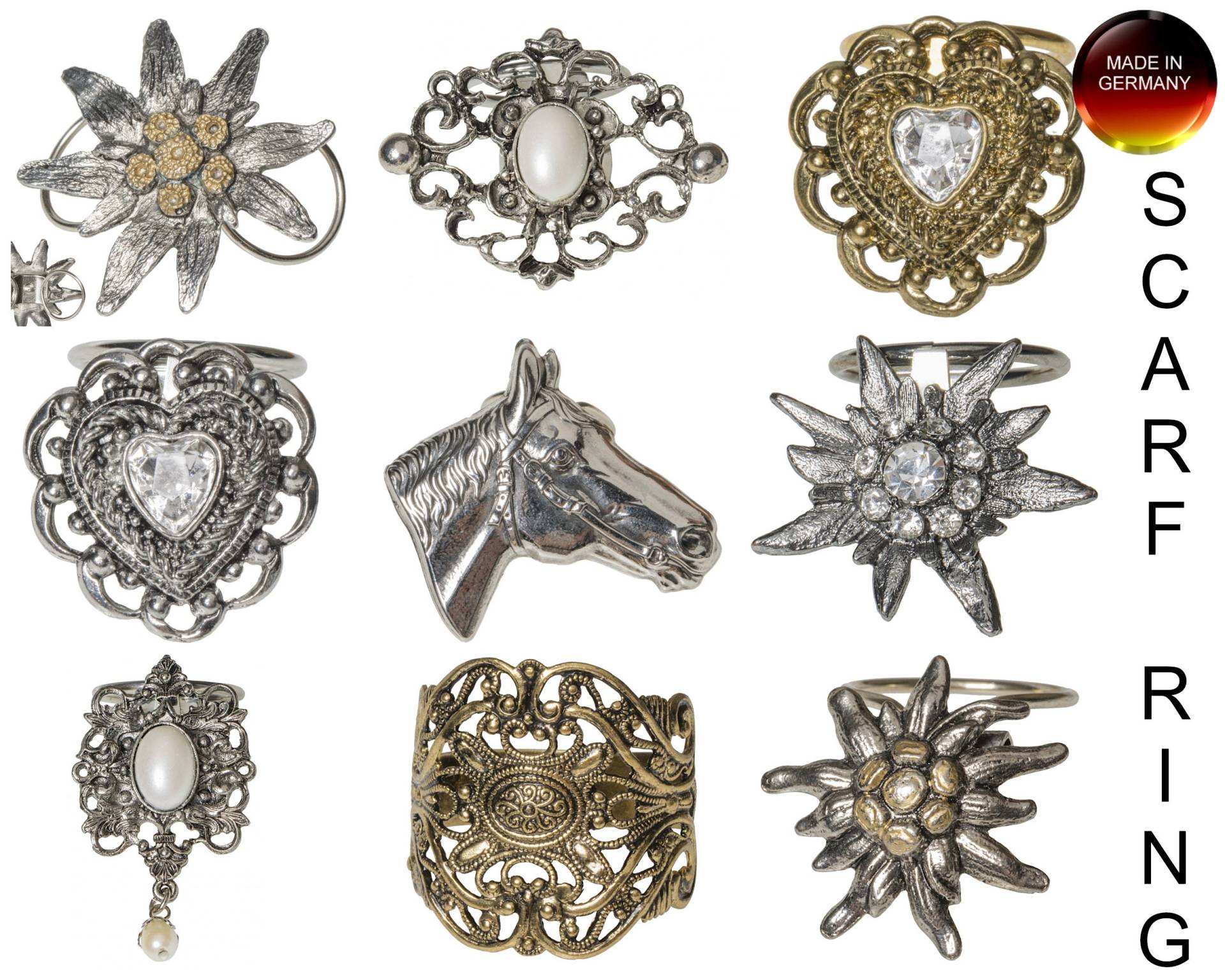 Schalringe Sparpack ~ Rabatt Schmuck Vintage Handgefertigt Trachtenschmuck Modeschmuck von APjewelrycomponents