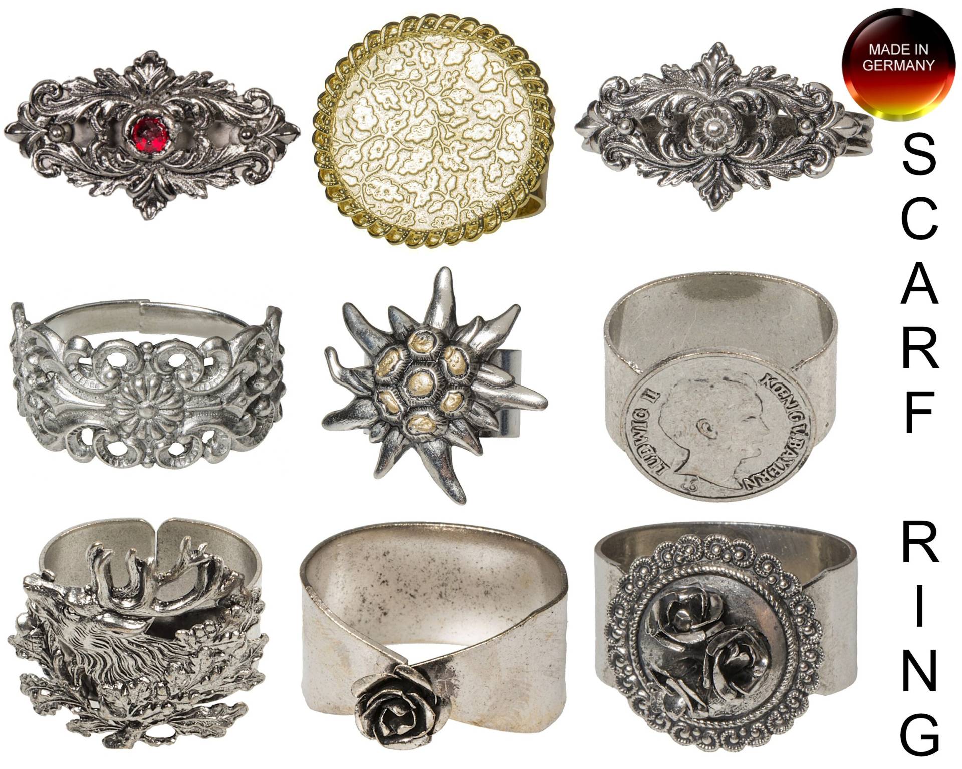 Schalringe Sparpack ~ Rabatt Schmuck Vintage Handgefertigt Trachtenschmuck Modeschmuck von APjewelrycomponents