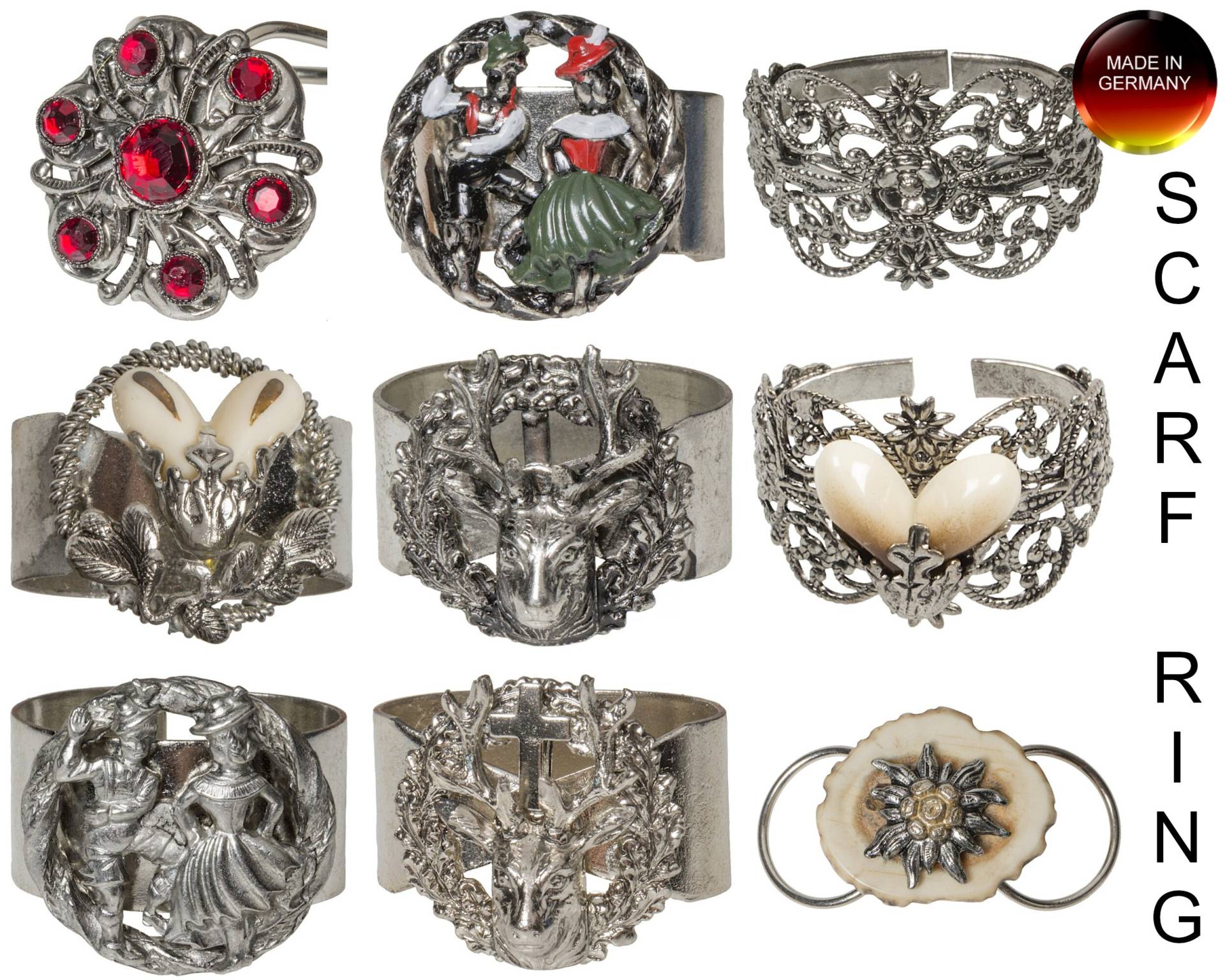 Schalringe Sparpack ~ Rabatt Schmuck Vintage Handgefertigt Trachtenschmuck Modeschmuck von APjewelrycomponents