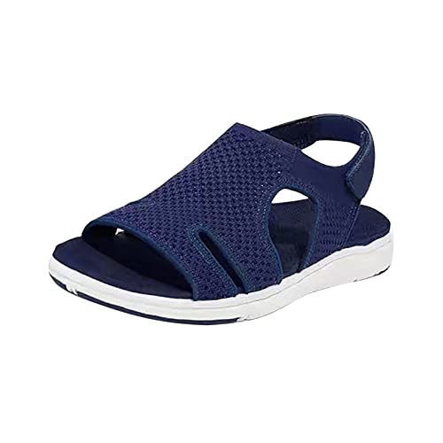 AQ899 Summer Couple Shoes Wedge Sandals with Velcro Buckle Slippers Mesh Solid Color Sports Shoes Hollow Out Open Toe Outdoor Slippers von AQ899