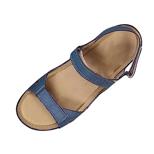 AQ899 Women's Open Toe Wedge Sandals Summer Orthopaedic Slippers With Soft Rubber Comfortable Roman Flat Slippers Slingback Sandals Breathe Outdoor Retro Slides Bohemian Shoes von AQ899