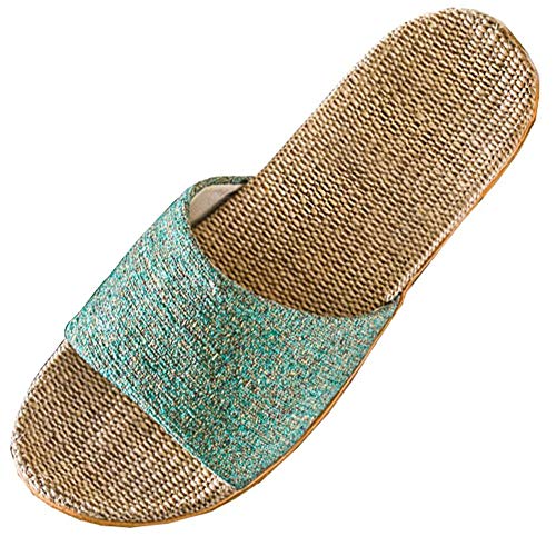 AQ899 Women's Thick Sole Slippers Summer Open Toe Flat Sandals With Soft Rubber Comfortable Non-Slip Cotton Linen Slippers Home And Outdoor Slides von AQ899