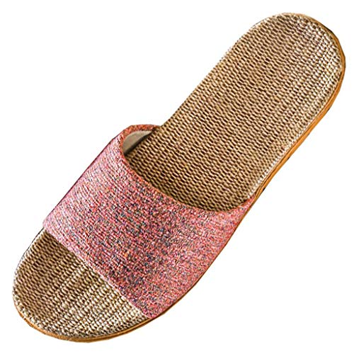AQ899 Women's Thick Sole Slippers Summer Open Toe Flat Sandals With Soft Rubber Comfortable Non-Slip Cotton Linen Slippers Home And Outdoor Slides von AQ899