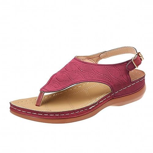AQ899 Women's Toe Separator Orthopaedic Sandals Women's Buckle Straps Shoes with Natural Cork Footbed Summer Flip Flops with Soft Rubber Soft Comfortable Roman Flat Slippers Slingback Sandals von AQ899