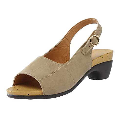 Sandals for Women Elegant Comfortable Open Toe Low Chunky Heel Flip Flops Fashion Casual Walking Shoes von AQ899