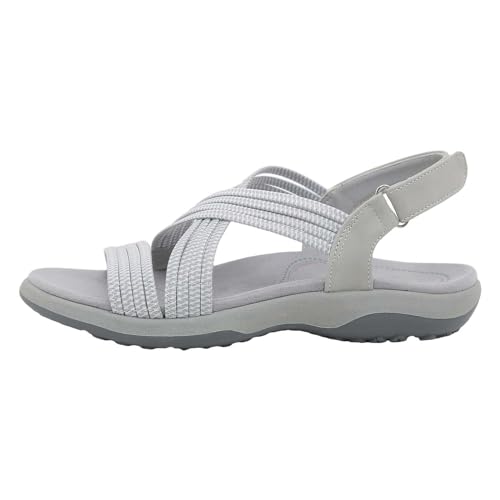 Wedges Sandals with Cross Straps Women's Slippers with Velcro Open Toe Slingback Shoes Summer Fashion Flip Flops Beach Shoes von AQ899