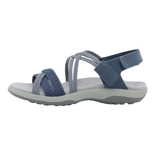 Women Wedge Sandals Hollow Ankle Strap Open Toe Orthopaedic Shoes with Velcro Outdoor Slippers Summer Sports Shoes von AQ899