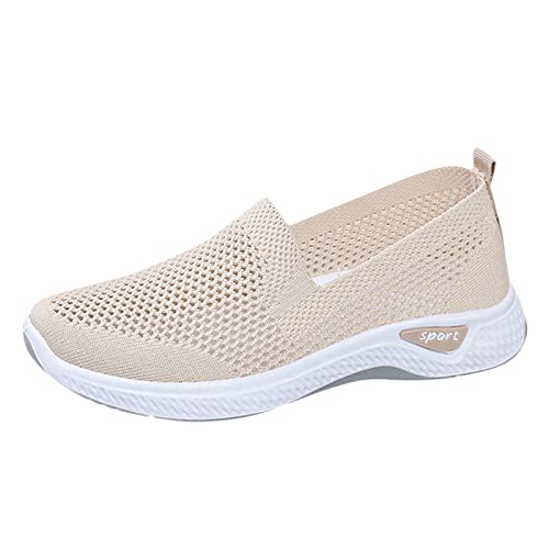 Women's Orthopaedic Sports Shoes Summer Flat Mesh Sandals Without Laces Slip-Ins Walking Shoes Breathable Hiking Sandals Memory Foam Sneaker Sandals Nurse Shoes Hands Free Solid Color Shoes von AQ899