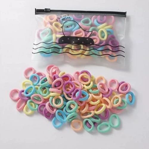 200 Stück Elastisch Haargummis Klein, Mini Nahtlose Haarbänder, Multicolor Haargummis,Pferdeschwanz Inhaber für Klein Kinder Kleinkinder Mädchen Reichliche Farbwahl (B,200 Stück) von AQCQDQ