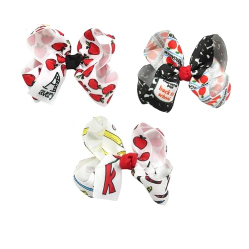 3 Stück Schleifen Haarspange, Haarschleifen Clip, Schule Saison Haarschleifen Mädchen, Haarspangen Haarklammer mit Schleifen für Damen, Mädchen (B) von AQCQDQ