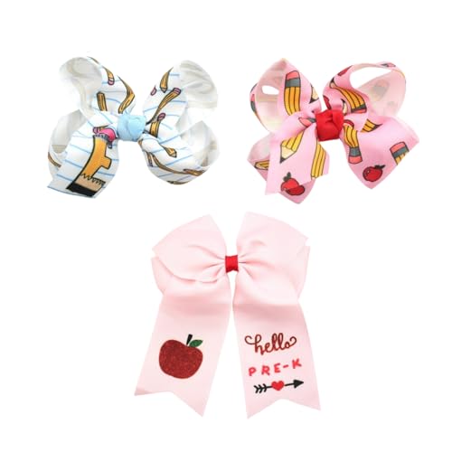 3 Stück Schleifen Haarspange, Haarschleifen Clip, Schule Saison Haarschleifen Mädchen, Haarspangen Haarklammer mit Schleifen für Damen, Mädchen (C) von AQCQDQ