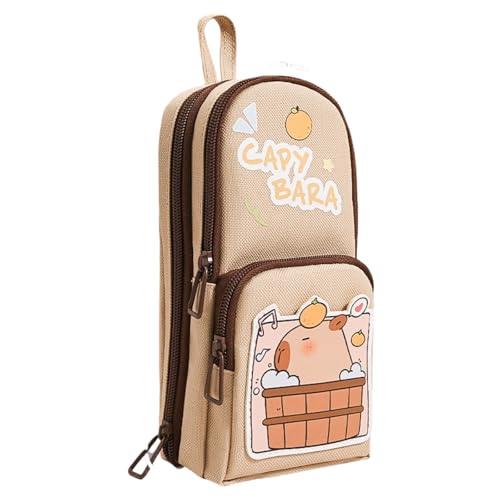 AQCQDQ Niedliches Capybara-Federmäppchen Pencil case Großes Fassungsvermögen Mehrlagig Capybara-Federmäppchen Multifunktional Mäppchen für Kinder Studenten Mädchen Jungs (B) von AQCQDQ