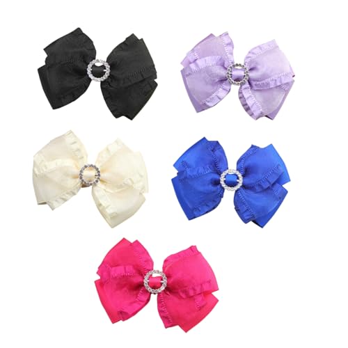 Haarschleifen Clip, Schleifen Haarspangen, Damen-Haarspangen Mit Stoff Satin Schleife Haarklammer Haarschmuck, Schmetterlings Haarspangen Mädchen Haarschmuck Schleife (5PCS-D) von AQCQDQ