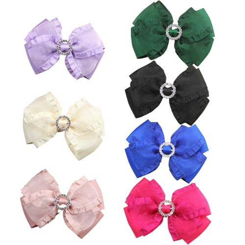 Haarschleifen Clip, Schleifen Haarspangen, Damen-Haarspangen Mit Stoff Satin Schleife Haarklammer Haarschmuck, Schmetterlings Haarspangen Mädchen Haarschmuck Schleife (7PCS) von AQCQDQ