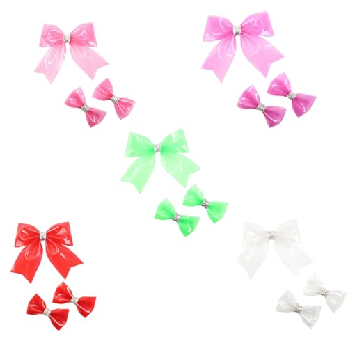Schleifen-Haarspangen, Wasserdichte Haarspange Haarschleifen Mädchen, Transparente Haarspange Haarclip Schleife Set, Hair Bow Hair Clip Haarschmuck Hair Accessories (5PCS-B) von AQCQDQ