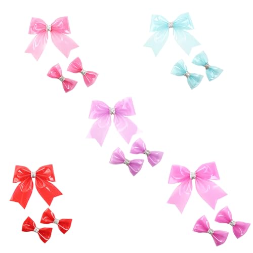 Schleifen-Haarspangen, Wasserdichte Haarspange Haarschleifen Mädchen, Transparente Haarspange Haarclip Schleife Set, Hair Bow Hair Clip Haarschmuck Hair Accessories (5PCS-C) von AQCQDQ