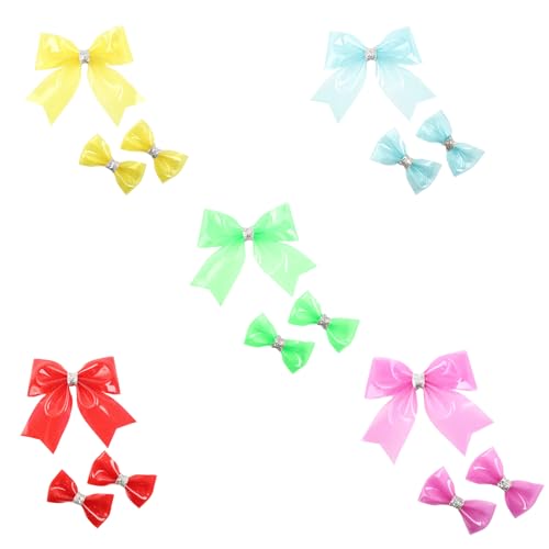 Schleifen-Haarspangen, Wasserdichte Haarspange Haarschleifen Mädchen, Transparente Haarspange Haarclip Schleife Set, Hair Bow Hair Clip Haarschmuck Hair Accessories (5PCS-D) von AQCQDQ