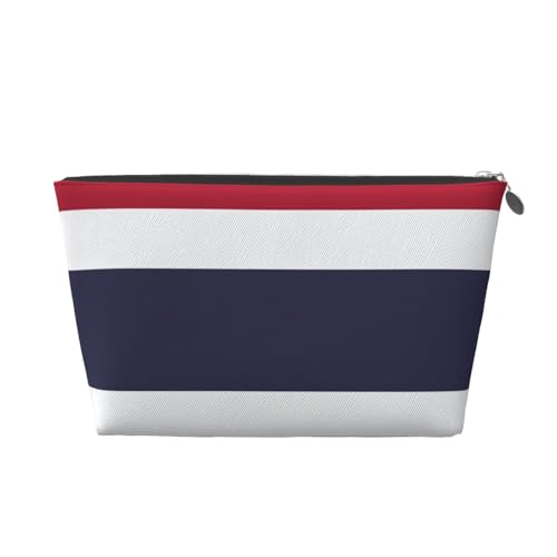 Kulturbeutel aus Leder mit Thailand-Flagge, für Damen, Reisetasche für Toilettenartikel, Kosmetiktasche, Make-up-Tasche, silber, Einheitsgröße, Kulturbeutel von AQHNBM
