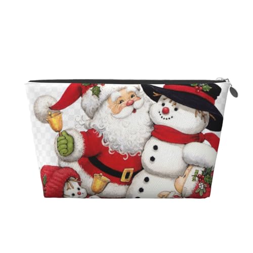 Kulturbeutel mit Weihnachtsmann-Motiv, Leder, Reise-Kulturbeutel für Damen, Reisetasche, Kosmetiktasche, Make-up-Tasche, silber, Einheitsgröße, Kulturbeutel Kulturbeutel mit Weihnachtsmann-Motiv, Leder, Reise-Kulturbeutel für Damen, Reisetasche, Kosmetiktasche, Make-up-Tasche, silber, Einheitsgröße, Kulturbeutel von AQHNBM