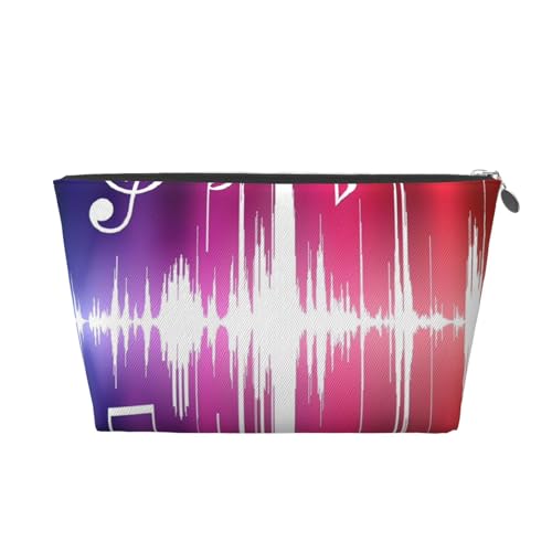 Musiknoten Druck Leder Reise Kulturbeutel für Frauen Reisetasche für Toilettenartikel Kosmetiktasche Make-up-Tasche, silber, Einheitsgröße, Kulturbeutel Musiknoten Druck Leder Reise Kulturbeutel für Frauen Reisetasche für Toilettenartikel Kosmetiktasche Make-up-Tasche, silber, Einheitsgröße, Kulturbeutel von AQHNBM