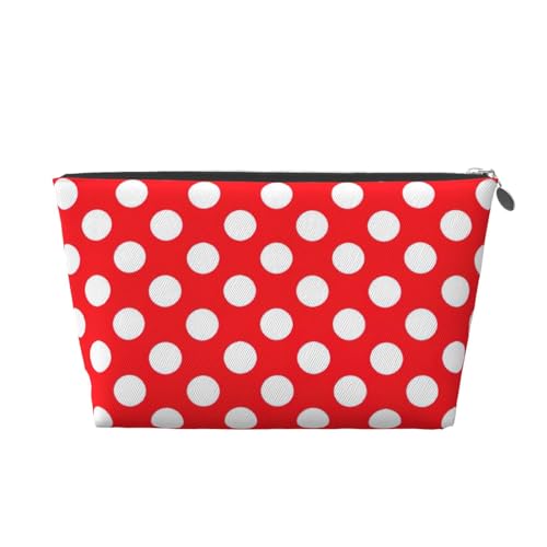 Reise-Kulturbeutel aus Leder mit niedlichem Punktemuster für Damen, Reisetasche für Toilettenartikel, Kosmetiktasche, Make-up-Tasche, silber, Einheitsgröße, Kulturbeutel Reise-Kulturbeutel aus Leder mit niedlichem Punktemuster für Damen, Reisetasche für Toilettenartikel, Kosmetiktasche, Make-up-Tasche, silber, Einheitsgröße, Kulturbeutel von AQHNBM