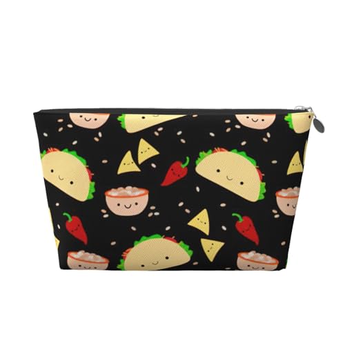 Tuesday Party Print Leder Reise Kulturbeutel für Frauen Reisetasche für Toilettenartikel Kosmetiktasche Make-up-Tasche, silber, Einheitsgröße, Kulturbeutel von AQHNBM