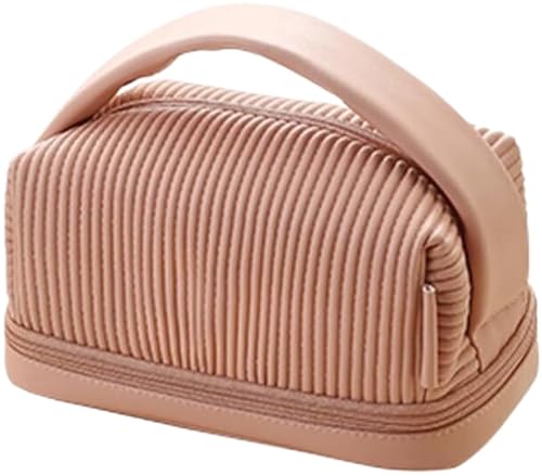 Tragbare Aufbewahrungstasche für Damen, große Kapazität, super heiße Reise-Waschtasche, Make-up-Tasche, einfarbig, 24*14*13cm Tragbare Aufbewahrungstasche für Damen, große Kapazität, super heiße Reise-Waschtasche, Make-up-Tasche, einfarbig, 24*14*13cm von AQKKMN