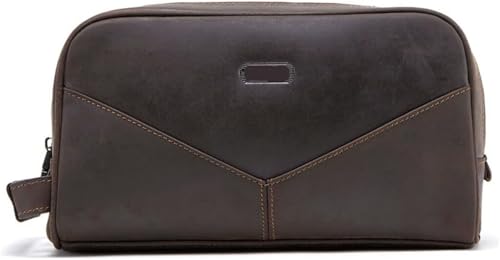 Vintage Multifunktionale Kulturtasche Aufbewahrungstasche Freizeit Leder Handtasche Geldbörse von AQKKMN