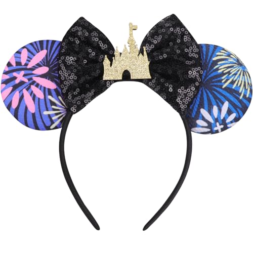 AQOKKA Mausohren Stirnbänder mit Schleife Minnie Ohren Cosplay Kostüm Haarschmuck für Frauen Mädchen Geburtstag Party Dekoration von AQOKKA