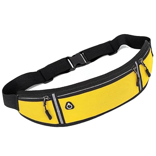 AQQWWER Armrucksack Professional Running Waist Bag Sports Belt Pouch Mobile Phone Case Men Women Hidden Pouch Gym SportsBags Running Belt Waist Pack (Color : Yellow Color) von AQQWWER