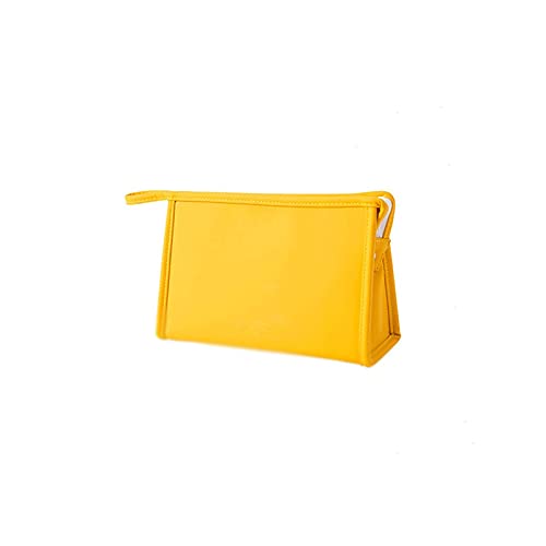 AQQWWER Behälter zur Organisation Damen Reise Kosmetiktasche PU. wasserdichte kleine süße Bonbonfarbe Tragbare Kupplung Toilettenartikel-Pflegeprodukte Einfache Aufbewahrungsbox (Color : Yellow) von AQQWWER