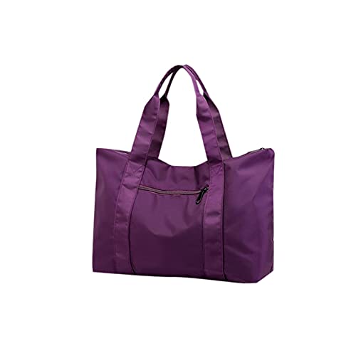 AQQWWER Damen Sporttasche Großkapazität Reise Faltbare Duftsack Outdoor Nylon Reisetasche Messenger Bag Lightweight Yoga Bag Weekend Bag (Color : Purple) von AQQWWER