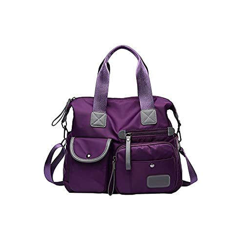 AQQWWER Damen Sporttasche Jingpinpiju Frauen umhängetasche Nylon Tasche wasserdichte beiläufige Reisetasche Gym Taschen Mode Damen umhängetasche (Color : Purple) von AQQWWER