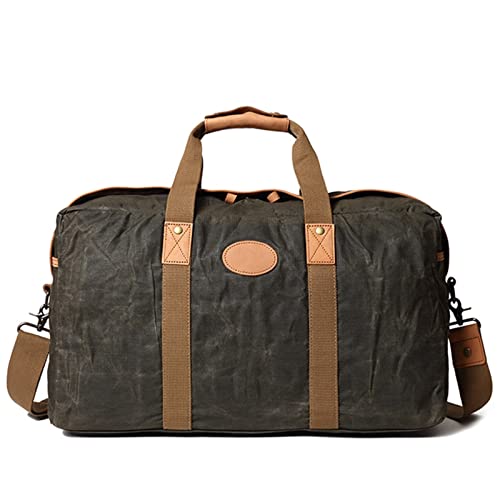 AQQWWER Damen Sporttasche Military Style Canvas Umhängetasche gewachste Canvas Man Travel Handtaschen wasserdichte Vintage Outdoor Male Large Sport Travel Bags (Color : Army Green) von AQQWWER