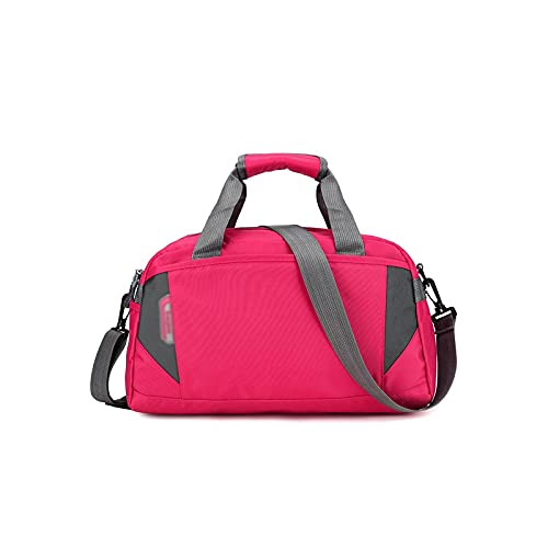 AQQWWER Damen Sporttasche Mode Männer Frauen Training Gym Bag Nylon Ultralight Reise Sporttaschen Für Fitness Yoga Handtasche Kurzurlaub Gepäck Handtasche (Color : Pink, Size : L) von AQQWWER