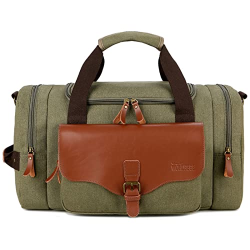 AQQWWER Damen Sporttasche Multifunktions-Ledertaschen aus Segeltuch mit großem Fassungsvermögen Handgepäcktasche Tote Utility Travel Bag Weekender Bag Travel Man (Color : Army Green) von AQQWWER