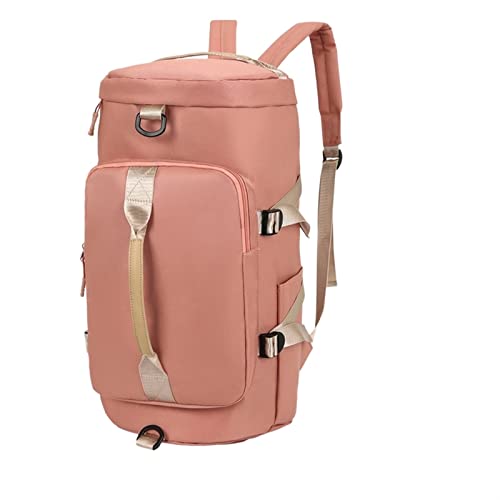 AQQWWER Damen Sporttasche Outdoor-Sport-Aufbewahrungsrucksack mit Schuhen, Tasche, Fitness, Männer, Frauen, Multifunktions-Reise-Gymnastik-Umhängetasche (Color : Pink) von AQQWWER