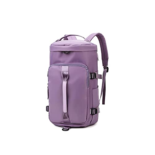 AQQWWER Damen Sporttasche Reiserucksack Große Kapazität Einzelner Schulter Sport Sporttasche Multifunktionale Reise Aufbewahrungstasche (Color : Purple) von AQQWWER