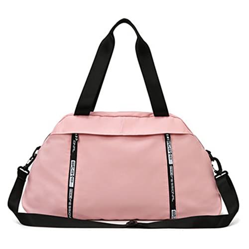 AQQWWER Damen Sporttasche Reisetasche Organizer Mode Handgepäck für Frau wasserdichte Sport Gym Fitness Tasche Crossbody Schultertasche (Color : Pink) von AQQWWER