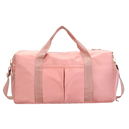 AQQWWER Damen Sporttasche Schwimmsporttaschen mit großen Damen Wasserdichten trockenen Handtüchern Handtaschen für die Pool-Fitness-Verpackung Strandzubehör (Color : Pink) von AQQWWER