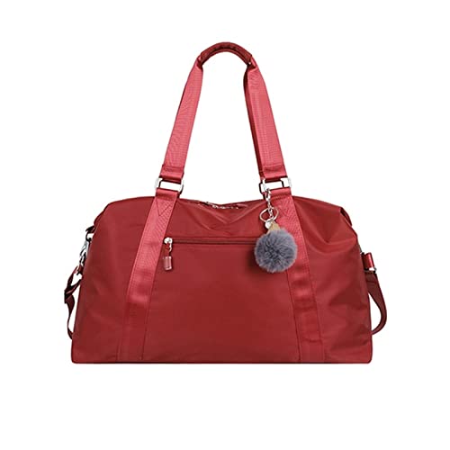 AQQWWER Damen Sporttasche Sporttasche Gym Fitness Yoga Wasserdichtes Nylon Reisehandtaschen Schultergepäck Aufbewahrung Reise Crossbody Trolley Taschen (Color : Red) von AQQWWER