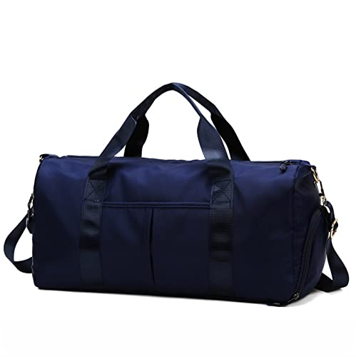 AQQWWER Damen Sporttasche Sporttaschen Wasserdichtes Nylon Outdoor Sport Training Fitness Reisen Yoga Ultraleichte Tasche Männer Frauen Handtasche mit Schuhfach (Color : Dark Blue) von AQQWWER